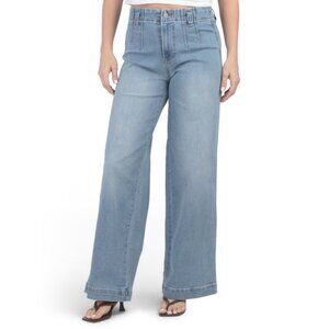 OAT NEW YORK Bess Light Wash High Waist Wide Leg Jeans